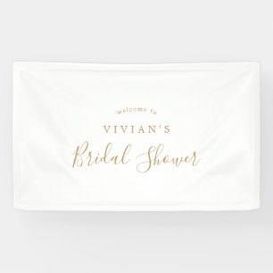 Minimalistische goldene Willkommensgruß zur Brautp Banner