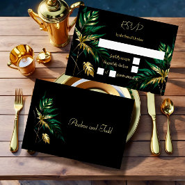 Minimalistische Goldhochzeit RSVP Karte