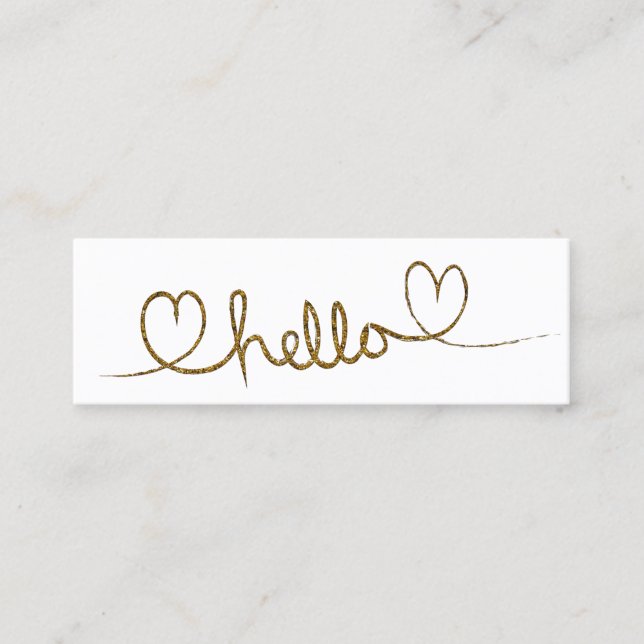 Minimalistische Goldkalligraphie Mini Visitenkarte (Vorderseite)