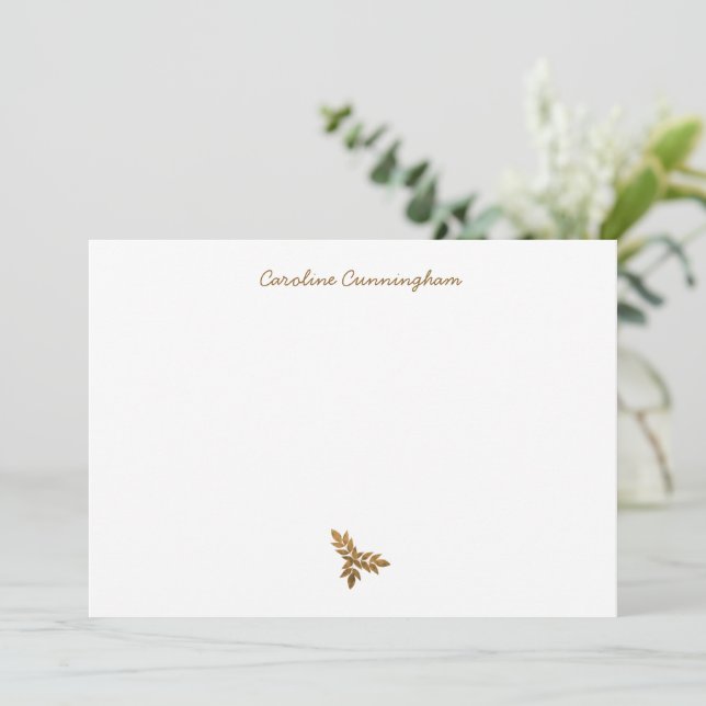 Minimalistische Goldleaf-Spritzenkarte Mitteilungskarte (Stehend Vorderseite)