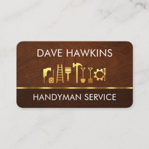 Minimalistische Goldlinien-Handwerkerwerkzeuge Visitenkarte