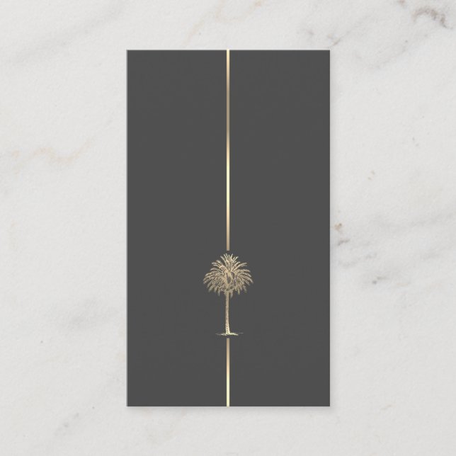 Minimalistische Goldpalme Visitenkarte (Vorderseite)