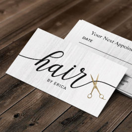 Minimalistische Goldschere Elegant Typografie Hair Terminkarte