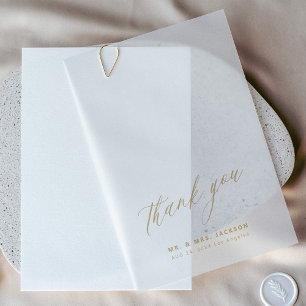 Minimalistische Goldskripthochzeit danke Ihnen übe