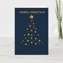 Minimalistische Goldstern-Weihnachtsbaumkarte