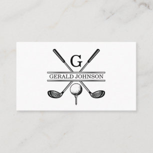 Minimalistische Golf Monogram Design Business Card Visitenkarte