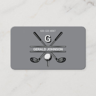 Minimalistische Golf Monogram Design Business Card Visitenkarte