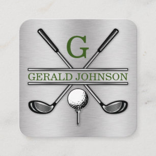Minimalistische Golf Monogram Square Business Card Quadratische Visitenkarte