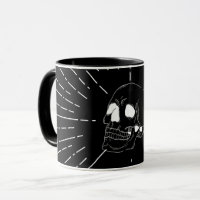 Minimalistische gothische Totenkopf-Kunst Schwarze