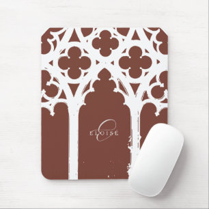 Minimalistische gotische Fenster-Calligraphy Terra Mousepad