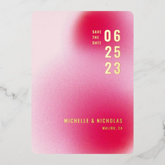 Minimalistische Gradient Save the Date Karte (Vorderseite)