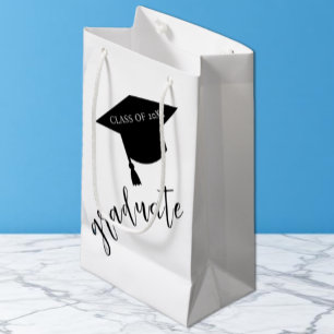 Minimalistische Graduiertenmütze Schwarz & Weiß Ab Kleine Geschenktüte