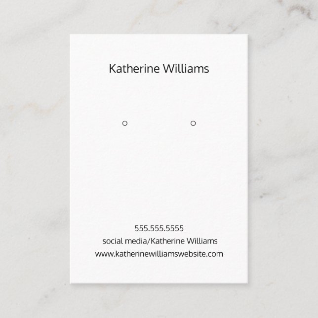 Minimalistische Grafikkarte mit weißem Ohr Visitenkarte (Vorderseite)