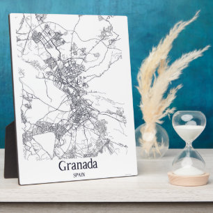 Minimalistische Granada City Map Tabletop Plaque Fotoplatte