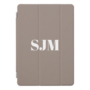 Minimalistische Graubeige-benutzerdefinierte Monog iPad Pro Cover