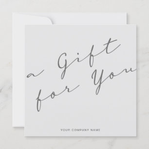 Minimalistische Graue Geschenkgutscheine-Visitenka