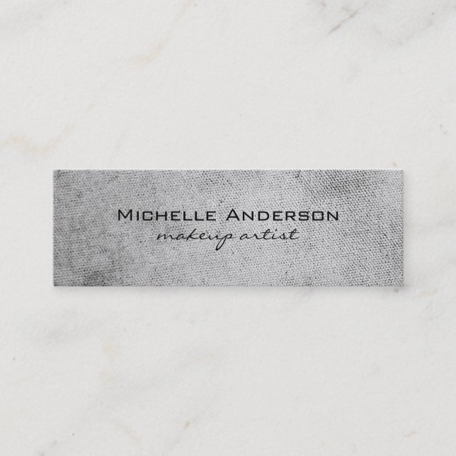 Minimalistische graue Imitate Textur Leinwand Mini Visitenkarte (Vorderseite)