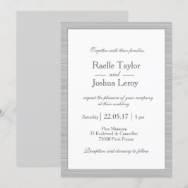 Minimalistische, graue Streifen Einladung