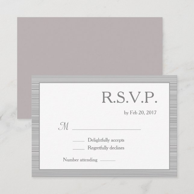 Minimalistische, graue Streifen Rosa uAwg Einladung (Vorne/Hinten)