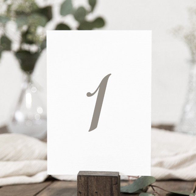 Minimalistische graue Tischnummer (Von Creator hochgeladen)