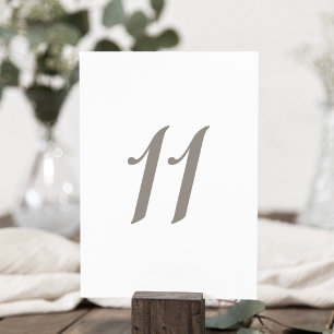 Minimalistische graue Tischnummer 11