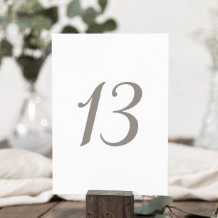 Minimalistische graue Tischnummer 13