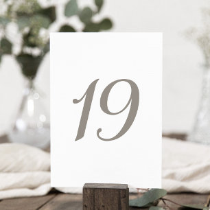 Minimalistische graue Tischnummer 19