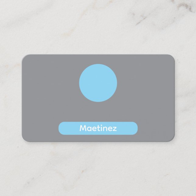 Minimalistische Graue und blaue Visitenkarte (Vorderseite)