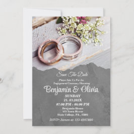 Minimalistische Graue Verlobung Einladung