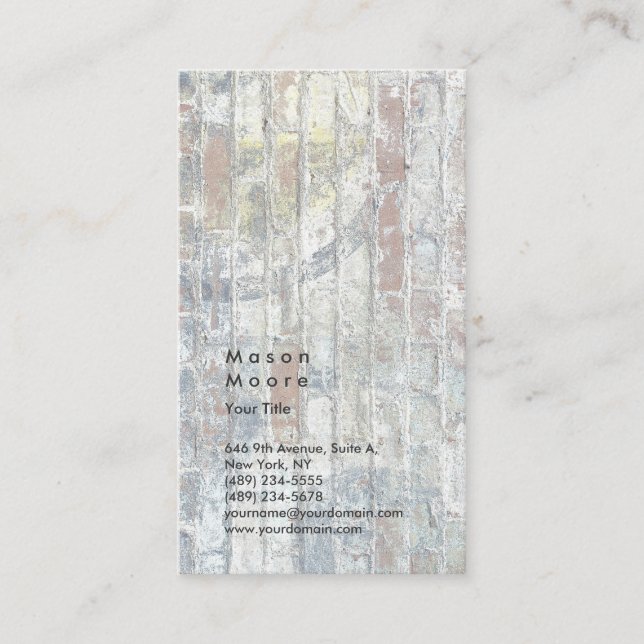 Minimalistische Graumauer Schlicht Moderne Berufli Visitenkarte (Vorderseite)