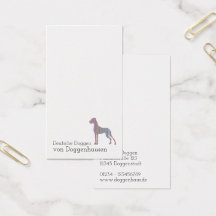 Minimalistische Great Dane Visitenkarten