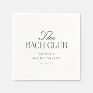 Minimalistische Green & White Schrift Junggesellin Serviette