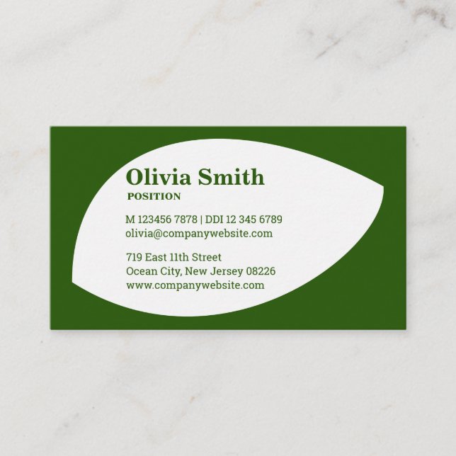 Minimalistische Green Zuhause Care Business Card Treuekarte (Vorderseite)