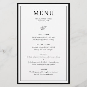 Minimalistische Grenz-Leaf-Hochzeitkarte