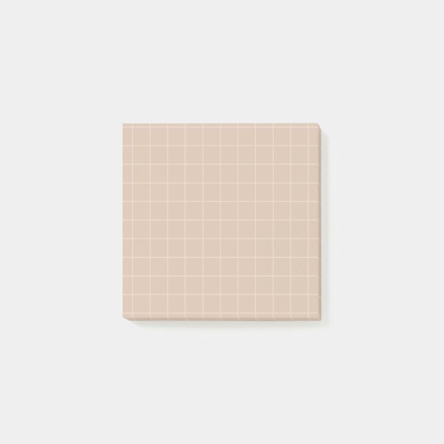 Minimalistische Grid Post-it®-Notizen in Sandstone Post-it Klebezettel (Vorderseite)