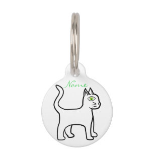 Minimalistische Grünaugenkatze Thunder_Cove Haustiermarke
