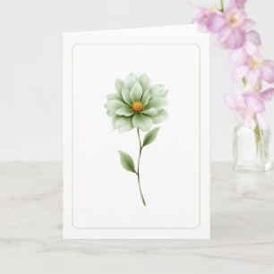 Minimalistische grüne Blumen Grußkarte leer gefalt Karte