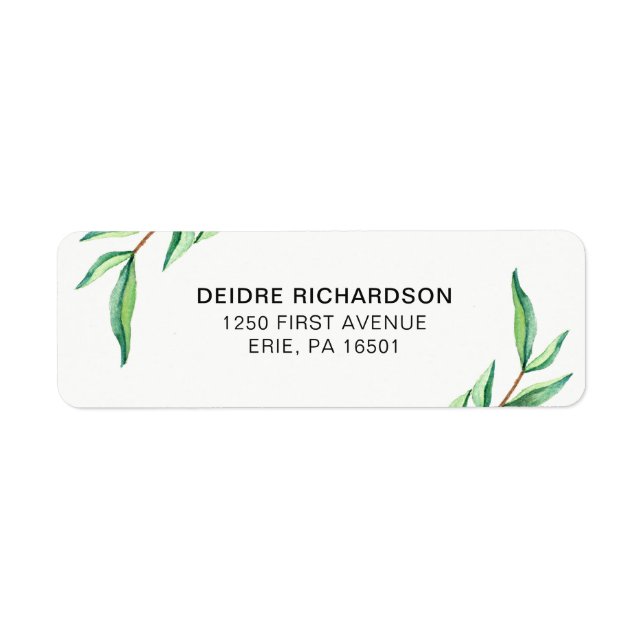 Minimalistische grüne botanische Blätter auf Weiß (Vorne)