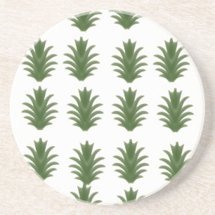 Minimalistische grüne botanische Papierplatte mit  Getränkeuntersetzer