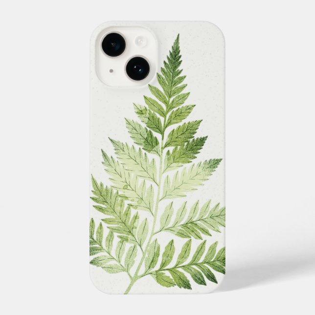 Minimalistische Grüne ernährende botanische Illust iPhone 14 Hülle (Rückseite)