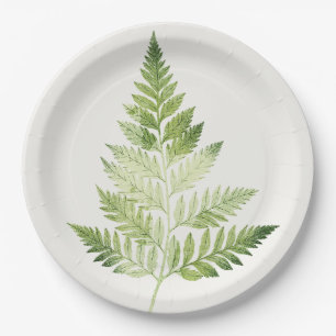 Minimalistische Grüne ernährende botanische Illust Pappteller