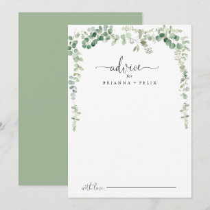 Minimalistische grüne Eukalyptus-Hochzeitsratenkar Hinweiskarte