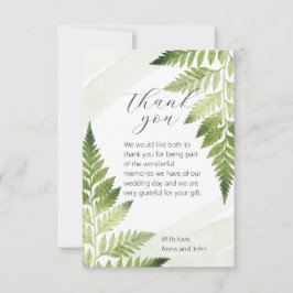 Minimalistische Grüne Fern Hochzeit Dankeschön Kar Dankeskarte