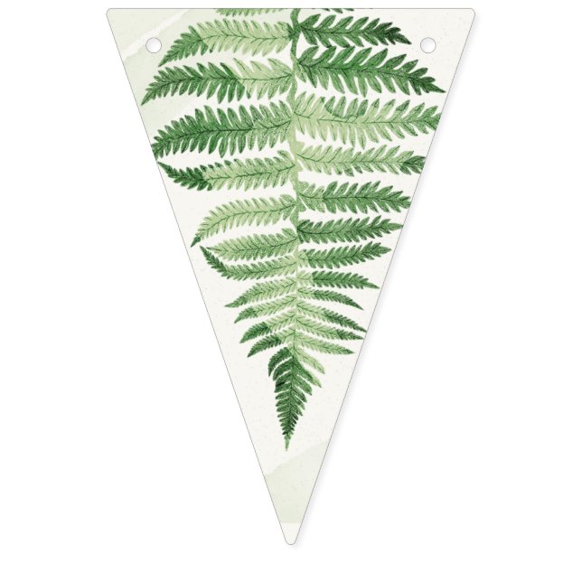 Minimalistische Grüne Fern Hochzeitsdekor Wimpelkette (Erste Fahne)