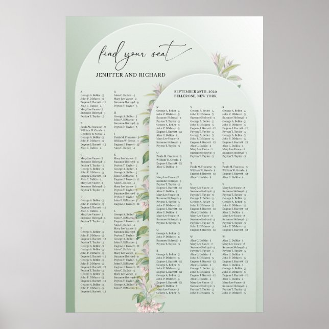 Minimalistische grüne Frühlingshöhe Alphabetische Poster (Vorne)