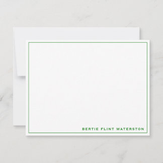 Minimalistische grüne Grenznotizkarte Mitteilungskarte