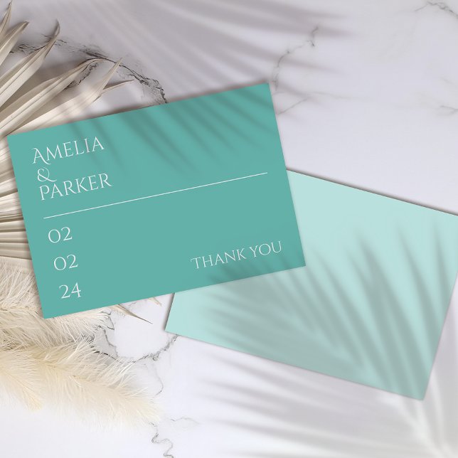 Minimalistische Grüne Hochzeit Dankeschön-Karte Dankeskarte (Von Creator hochgeladen)