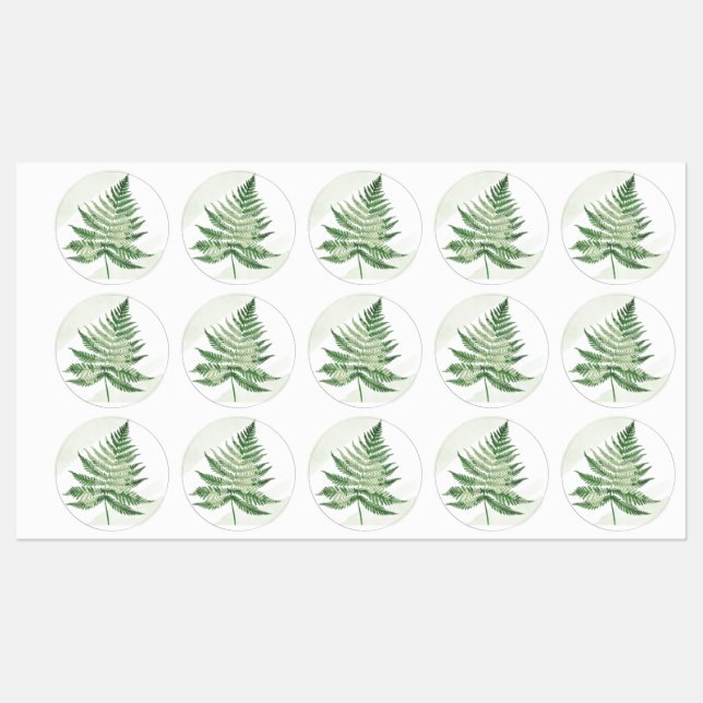 Minimalistische Grüne Hochzeit Etiketten (Blatt)