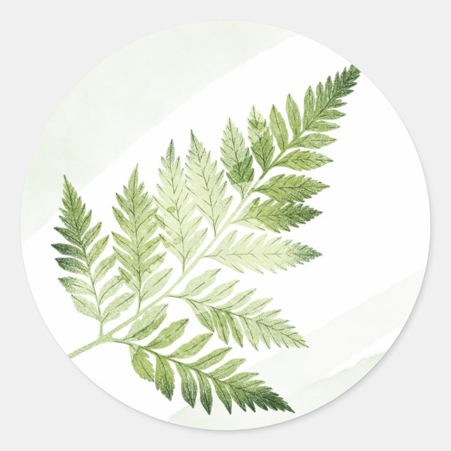 Minimalistische Grüne Hochzeit Runder Aufkleber (Vorderseite)