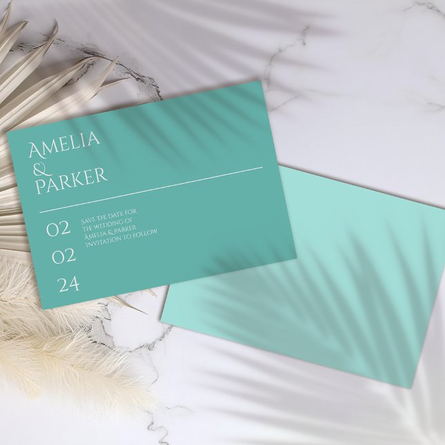 Minimalistische Grüne Hochzeit speichern Sie die D Save The Date (Von Creator hochgeladen)